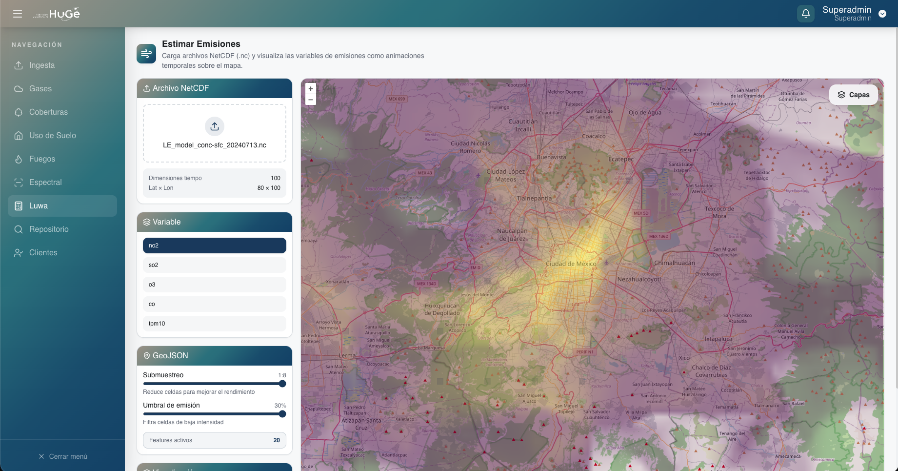 HuMath Space Platform GIS Screen